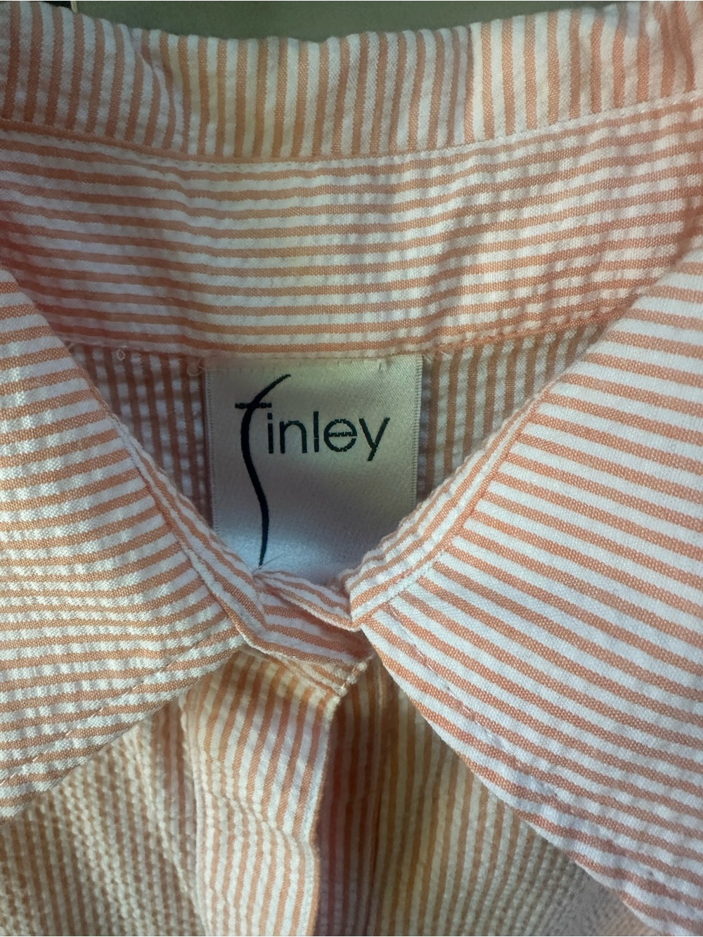 Finley Seersucker Swing Dress Orange and White sz Small NWOT adorable!! - Picture 5 of 15